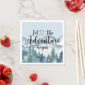 Forest Adventure Waterverf Mountains Baby shower Servet (Insitu)