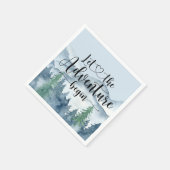 Forest Adventure Waterverf Mountains Baby shower Servet (Hoek)