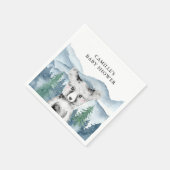 Forest Adventure Waterverf Mountains Baby shower Servet (Hoek)