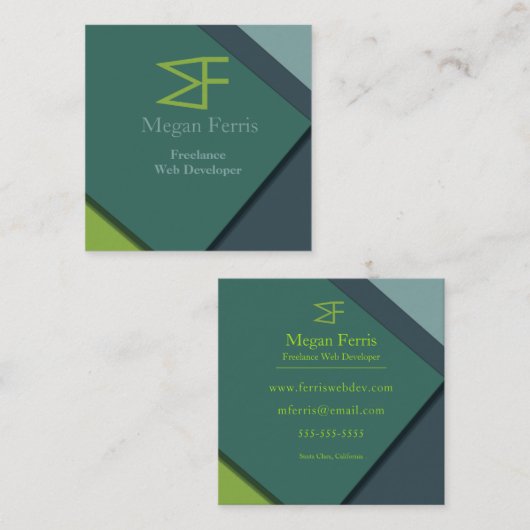 Forest and Moss Professional Vierkante Visitekaartje (Voorkant / Achterkant)