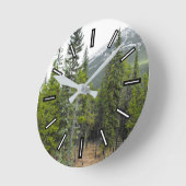 Forest and Mountain Scene Clock Ronde Klok (Hoek)