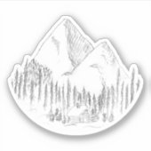 Forest and Mountains Sketch Sticker (Voorkant)