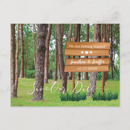 Forest and Natuur Wedding Save the Date Aankondigingskaart (Voorkant)