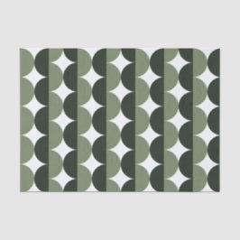 Forest and Sage Green Mid Century Modern Wavy Tissuepapier