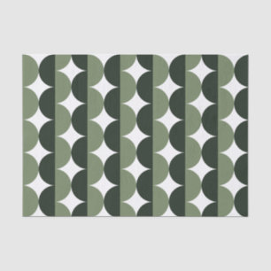 Forest and Sage Green Mid Century Modern Wavy Tissuepapier