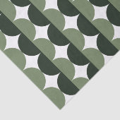 Forest and Sage Green Mid Century Modern Wavy Tissuepapier (Detail)