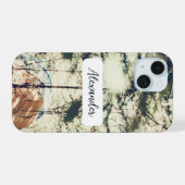 Forest and Tent telefoonhoesje iPhone 15 Case (Achterkant horizontaal)
