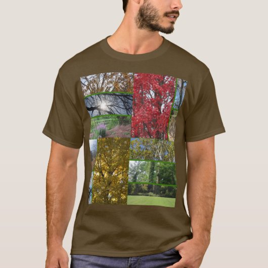 Forest and Trees Collage op bruin T-shirt (Voorkant)