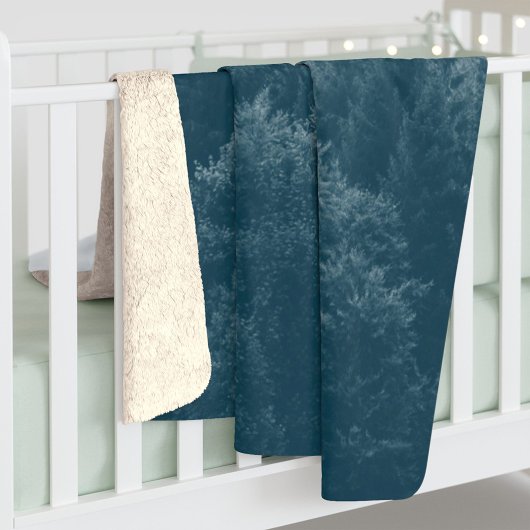 Forest and Trees Print Personalized Sherpa Deken