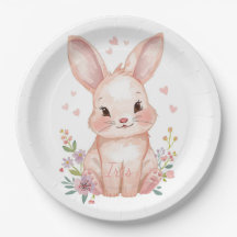 Forest Animal Baby Shower Decor Pink Bunny