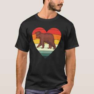 Forest Animal Bruin Beer Retro Hart Dier Beer T-shirt