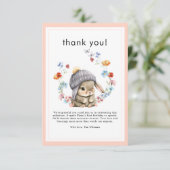 Forest Animal Bunny Botanical 1st Birthday  Bedankkaart (Staand voorkant)