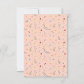 Forest Animal Bunny Botanical 1st Birthday  Bedankkaart (Achterkant)