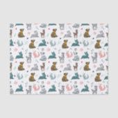 Forest Animal Doodle Patroon | wit Tissuepapier (Voorkant)