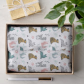 Forest Animal Doodle Patroon | wit Tissuepapier (Geschenk)