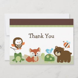 Forest Animal Friends Baby shower Hartelijk dank Bedankkaart