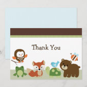 Forest Animal Friends Baby shower Hartelijk dank Bedankkaart (Voorkant / Achterkant)