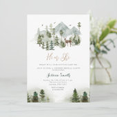 Forest Animal Mountain Hij of Zij Geslacht onthull Kaart (Staand voorkant)