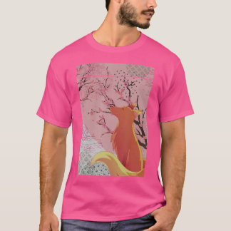 Forest Animal Sakura Wildlife Japanse Cherry Blos T-shirt