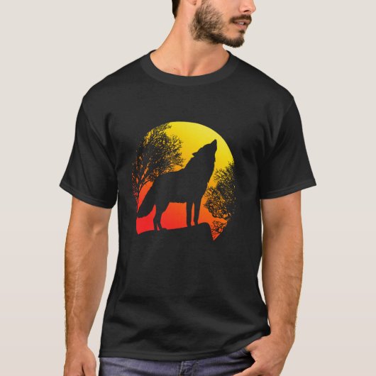 Forest Animal Sunset Wolf 1 T-shirt (Voorkant)