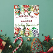 Forest Animal Winter Christmas Baby shower Welkom Poster