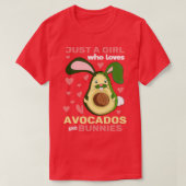 Forest Animal Women Cute Rabbit Girls Avocado Bunn T-shirt (Design voorkant)