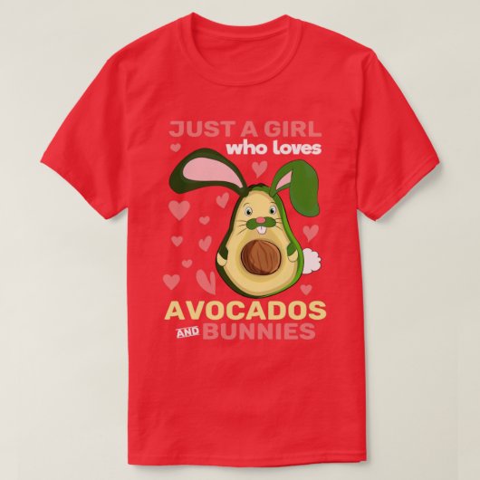 Forest Animal Women Cute Rabbit Girls Avocado Bunn T-shirt (Design voorkant)