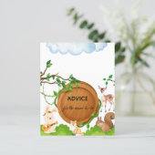 Forest Animals Baby shower advies voor mama Kaart (Staand voorkant)