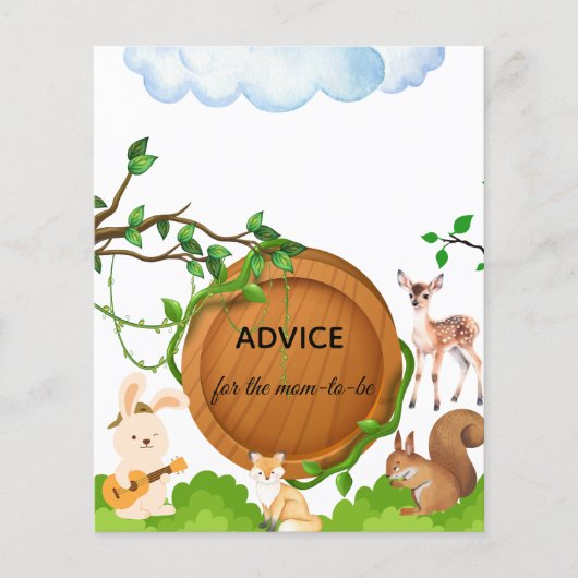 Forest Animals Baby shower advies voor mama Kaart (Voorkant)