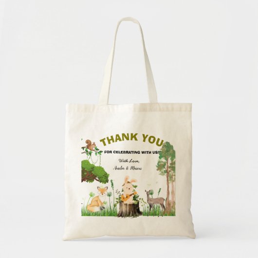 Forest Animals Baby shower Canvas tas (Voorkant)