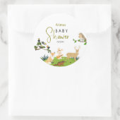 Forest Animals Baby shower Classic Ronde Sticker (Tas)