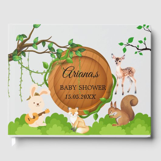 Forest Animals Baby shower gastenboek (Voorkant)