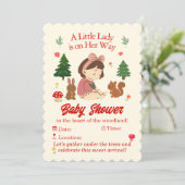 Forest Animals Baby Shower Invitation Kaart (Staand voorkant)