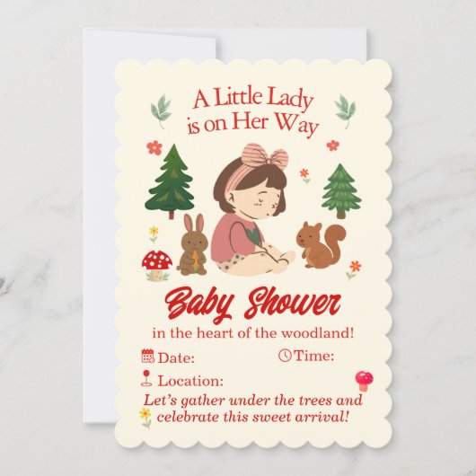 Forest Animals Baby Shower Invitation Kaart (Voorkant)