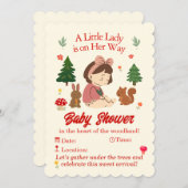 Forest Animals Baby Shower Invitation Kaart (Voorkant / Achterkant)