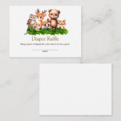 Forest Animals Baby shower Luier Raffle kaarten (Voorkant / Achterkant)