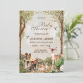 Forest Animals Baby shower nodigt jongen of meisje Kaart (Staand voorkant)