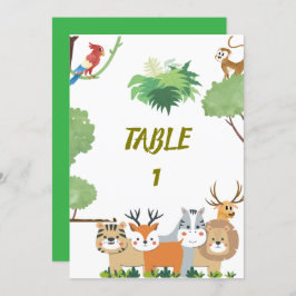 Forest Animals Baby shower-tabelnummers Kaart