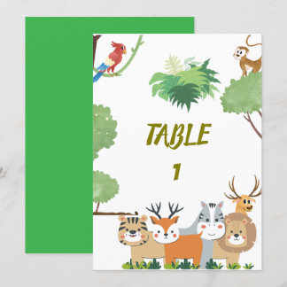 Forest Animals Baby shower-tabelnummers Kaart