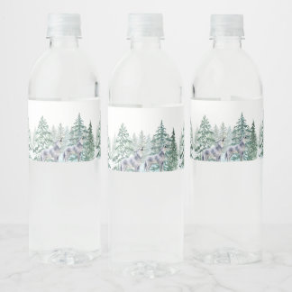 Forest Animals Baby shower Waterflesetiket Waterfles Etiket