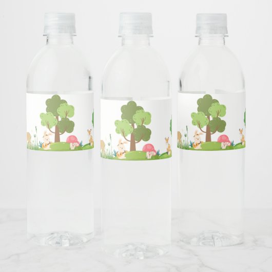 Forest Animals Baby shower Waterflesetiket Waterfles Etiket (Flessen)