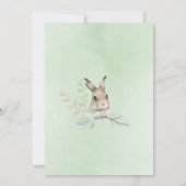 Forest Animals Bunny Rabbit Script Waterverf Baby Kaart (Achterkant)