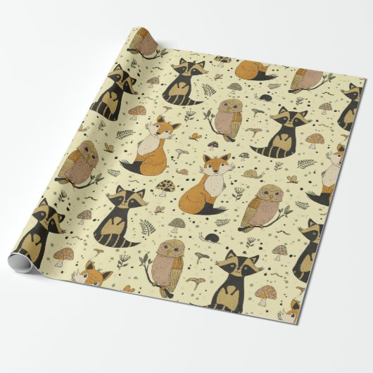 Forest Animals Cadeaupapier (Uitgerold)