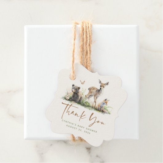 Forest Animals Cute Baby shower Hartelijk dank Bedankjes Labels (In situ)