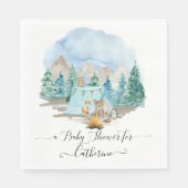 Forest Animals Deer Bear Rustic Boy Baby Shower Servet (Voorkant)