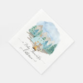 Forest Animals Deer Bear Rustic Boy Baby Shower Servet (Hoek)