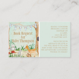 Forest Animals Deer Owl Woodland Book Request Visitekaartje