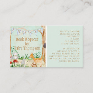 Forest Animals Deer Owl Woodland Book Request Visitekaartje
