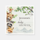 Forest Animals Greenery Baby Shower Party Servet (Voorkant)