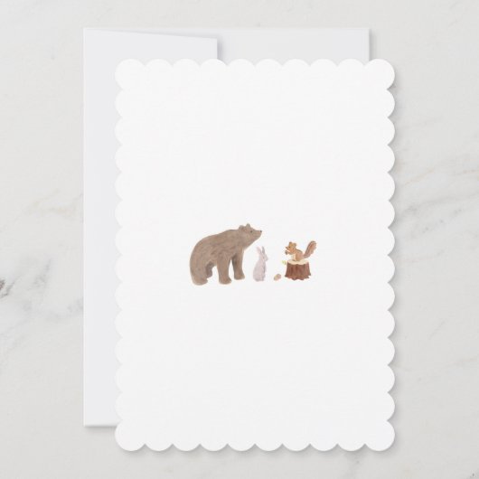 Forest Animals Rustic Baby shower Kaart (Achterkant)